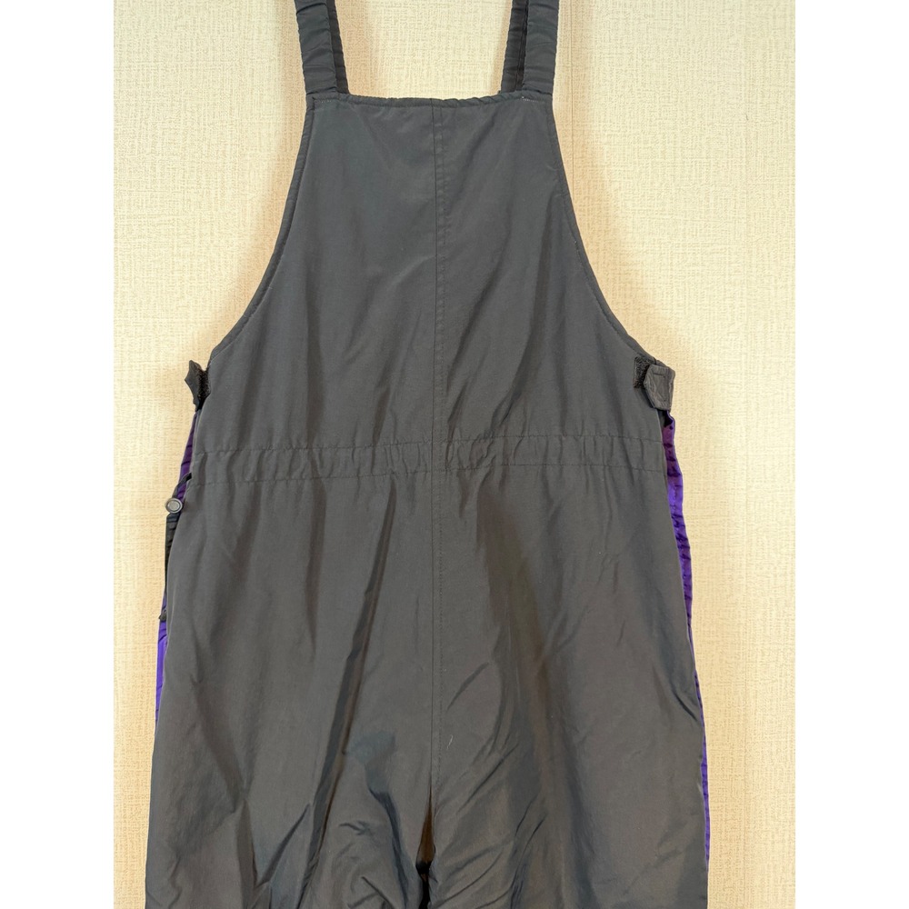 LL Bean Kids Vintage Insulated Snow Bibs Black Size L 14-16 Sledding Classic Ski - Picture 5 of 9